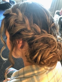 View Hairstyles, Boho Chic Braid, Curly, Women's Hair, Updo - Cheri, Wilmington, MA