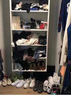View Shoe Shelves, Hanging Clothes, Closet Organization, Professional Organizer, Handbags, Jewelry, Folded Clothes, Hats - Esther Friedman, Montclair, NJ