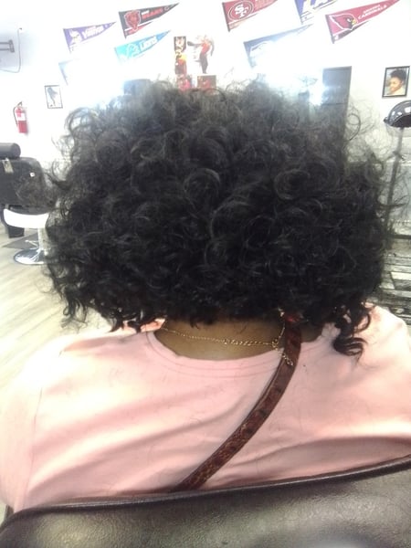 Image of  Short Ear Length, Hair Length, Women's Hair, Pixie, Short Chin Length, Shoulder Length, Long, Shaved, Haircuts, Bangs, Bob, Blunt, Layered, Blowout, Hairstyles, Locs, Weave, Protective, Braids (African American), Hair Extensions, Natural, Straight, Keratin, Permanent Hair Straightening, Silk Press, Perm Relaxer, Perm, Hair Restoration