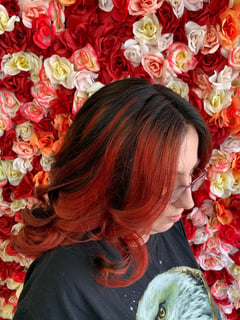 View Layered, Haircuts, Women's Hair, Blowout, Ombré, Hair Color, Balayage, Color Correction, Red, Black - Kimberly Davidson, Philadelphia, PA
