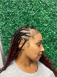 View Long, Hairstyles, Boho Chic Braid, Curly, Women's Hair, Braids (African American), Hair Length, Protective - Tiana Reid, Orlando, FL