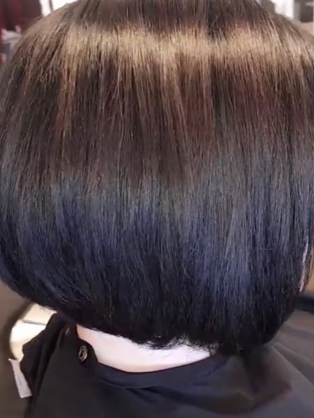Image of  Women's Hair, Brunette, Hair Color, Short Chin Length, Hair Length, Bob, Haircuts