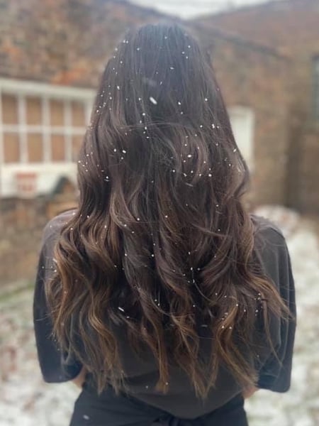 Image of  Women's Hair, Hair Color, Brunette, Long, Hair Length, Layered, Haircuts, Beachy Waves, Hairstyles, Hair Extensions