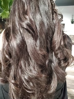 View Blowout, Haircuts, Layered, Hair Length, Long, Full Color, Highlights, Brunette, Hair Color, Women's Hair - Jenell, Long Beach, CA