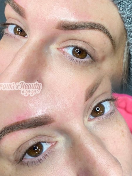 Image of  Fair, Skin Tone, Makeup, Daytime, Look, Evening, Brow Shaping, Brows, Brow Technique, Ombré, Microblading, Lip Blush , Cosmetic Tattoos, Cosmetic