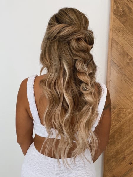 Image of  Women's Hair, Beachy Waves, Hairstyles, Boho Chic Braid, Bridal, Curly, Hair Extensions