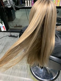 View Women's Hair, Highlights, Hair Color, Full Color, Long, Hair Length, Blunt, Haircuts, Straight, Hairstyles - Cae Andrews, Henderson, NV