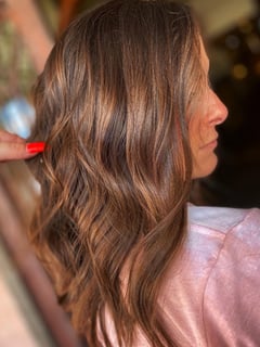 View Women's Hair, Balayage, Hair Color, Shoulder Length, Hair Length, Bob, Haircuts, Curly, Beachy Waves, Hairstyles, Curly - Brittany Shadle, New Caney, TX
