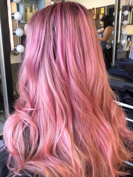 Image of  Haircuts, Women's Hair, Layered, Blunt, Curly, Bangs, Blowout, Beachy Waves, Hairstyles, Curly, Straight, Hair Extensions, Silver, Hair Color, Red, Brunette, Foilayage, Highlights, Full Color, Color Correction, Fashion Color, Ombré, Blonde, Balayage, Long, Hair Length, Short Ear Length, Short Chin Length, Shoulder Length