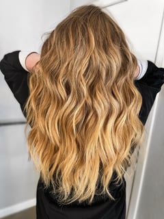 View Long Hair (Upper Back Length), Hair Color, Red, Women's Hair, Hair Extensions, Hairstyle, Beachy Waves, Haircut, Layers, Hair Length - DNyse Chisholm, Napa, CA