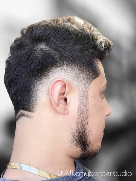 Image of  Low Fade, Hairstyles, Mullet, Haircut, Men's Hair, Mohawk