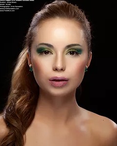 Image of  Makeup, Blue, Colors, Green, Red, Purple, Evening, Look, Glam Makeup, Fair, Skin Tone