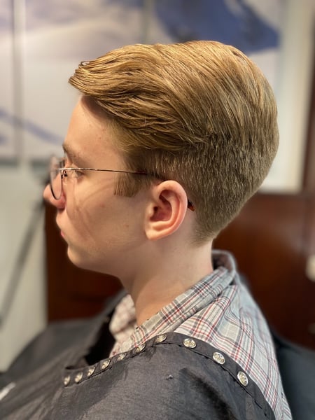 Image of  Short Ear Length Hair, Haircut, Men's Hair, Medium Fade