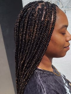 View 4C, Hairstyle, Women's Hair, Braids (African American), Hair Texture - BERNADINE EDWARDS, New York, NY
