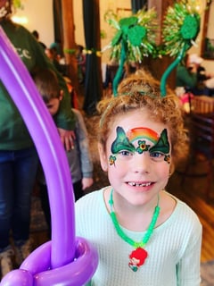 View Leprechaun, Balloon Decor, Event Type, Corporate Event, Face Painting, Animals, Butterfly, Characters, Fairy, Shapes & Things, Bumble Bee, Rainbow - Asma Bohra, Orland Park, IL