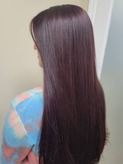 View Women's Hair, Blowout, Straight, Hairstyles, Red, Hair Color, Fashion Color, Full Color, Blunt, Haircuts - BRIANNA JERVISS, Boca Raton, FL