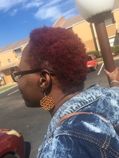 View Women's Hair, Hair Color, Brunette, Fashion Color, Full Color, Short Ear Length, Hair Length - Shanice Gilmore, Daytona Beach, FL