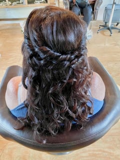 View Hairstyle, Updo, Curls, Bridal Hair, Braid (Boho Chic), Beachy Waves, Women's Hair - Joanne Fortune, San Diego, CA