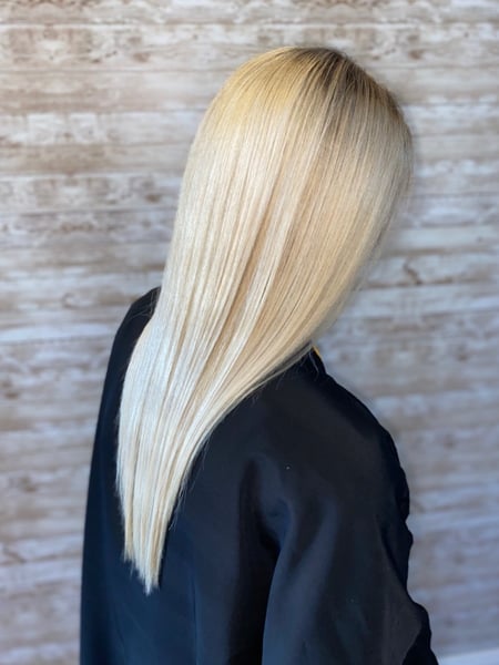 Image of  Women's Hair, Blowout, Hair Color, Blonde, Color Correction, Long, Hair Length, Straight, Hairstyles