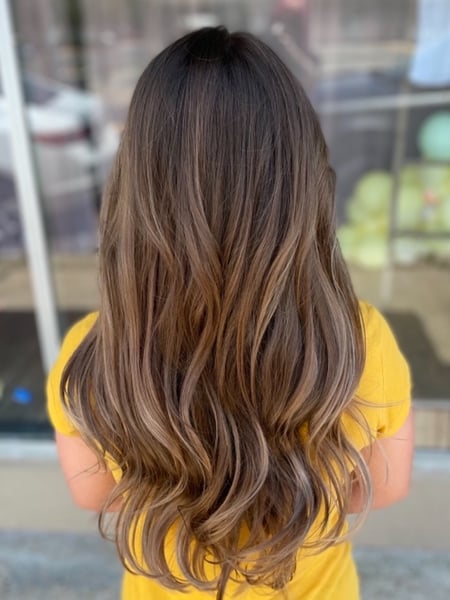 Image of  Women's Hair, Balayage, Hair Color, Blonde, Brunette, Foilayage, Highlights, Ombré, Long, Hair Length, Haircuts