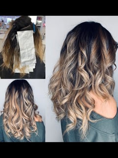 View Women's Hair, Balayage, Hair Color, Blonde, Brunette, Foilayage, Highlights, Ombré, Long, Hair Length, Layered, Haircuts, Beachy Waves, Hairstyles, Curly - Nickolas Teague, Burbank, CA
