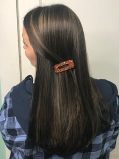 View Blowout, Straight, Hairstyles, Foilayage, Hair Color, Layered, Haircuts, Women's Hair - Alisha Tompkins, Kingston, NY