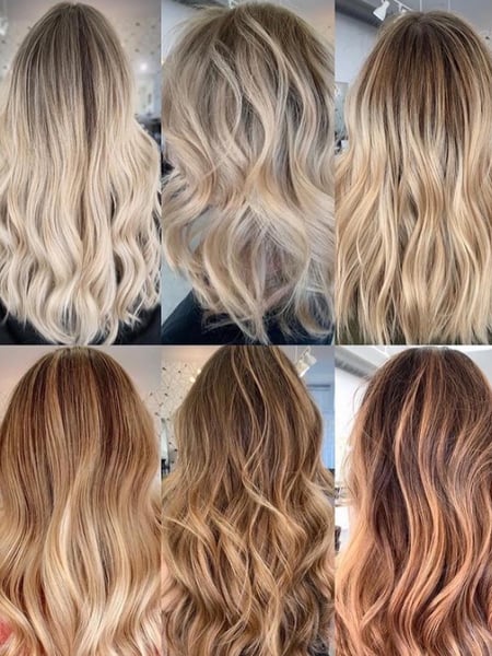 Image of  Women's Hair, Hair Color, Balayage, Blonde, Brunette, Color Correction, Foilayage, Full Color, Highlights, Ombré, Red, Hair Length, Medium Length, Long, Shoulder Length, Haircuts, Bangs, Curly, Layered, Beachy Waves, Hairstyles