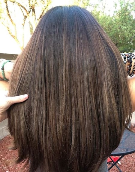 Image of  Women's Hair, Color Correction, Hair Color, Highlights, Hair Length, Medium Length, Hairstyles, Straight