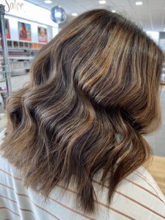 View Layers, Women's Hair, Blowout, Hair Color, Foilayage, Balayage, Hair Length, Long Hair (Upper Back Length), Haircut, Beachy Waves, Hairstyle, Curls - Rosa Martinez, Lubbock, TX