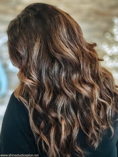 View Women's Hair, Brunette, Hair Color, Balayage, Full Color, Long, Hair Length, Layered, Haircuts, Beachy Waves, Hairstyles - Stefanie Smith, Syracuse, NY