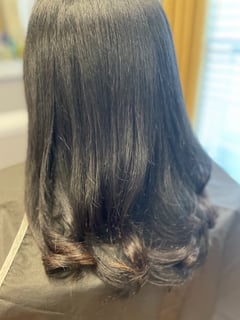 View Blowout, Hair Restoration, Permanent Hair Straightening, Silk Press, Natural, Hairstyles, Curly, Hair Length, Long, Women's Hair - Colleen Mills, Marietta, GA