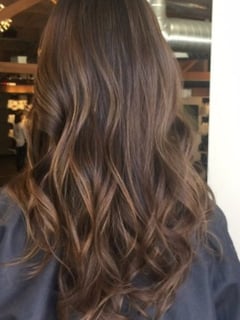 View Brunette Hair, Hairstyle, Beachy Waves, Hair Length, Women's Hair, Long Hair (Mid Back Length), Highlights, Hair Color - Monte , San Francisco, CA
