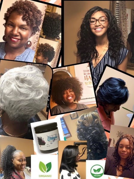 Image of  Bob, Haircuts, Women's Hair, Layered, Blunt, Curly, Bangs, Blowout, Boho Chic Braid, Hairstyles, Beachy Waves, Curly, Straight, Protective, Braids (African American), Natural, Silver, Hair Color, Highlights, Hair Length, Long, Short Ear Length, Short Chin Length, Shoulder Length, Medium Length, Hair Restoration