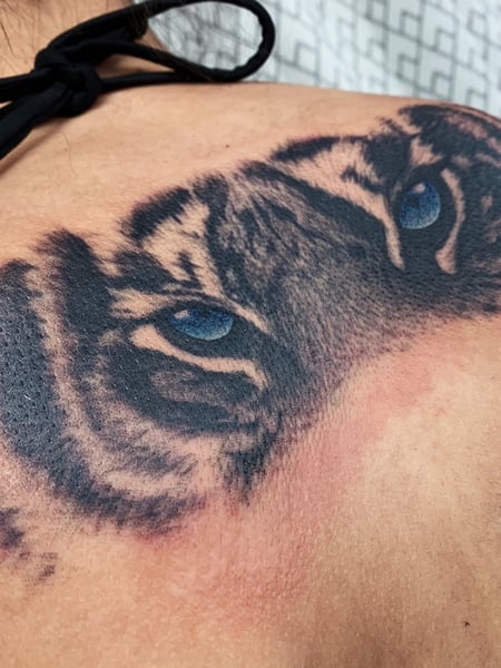 Image of  Tattoos, Tattoo Style, Tattoo Bodypart, Black & Grey, Pet & Animal, Neck , Shoulder, Arm , Forearm , Wrist , Hand, Chest , Back, Thigh, Calf , Ankle 