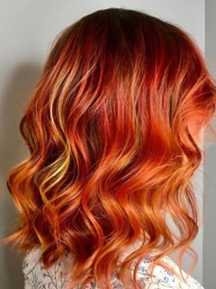 View Balayage, Hairstyle, Beachy Waves, Hair Length, Shoulder Length Hair, Red, Fashion Hair Color, Hair Color, Women's Hair - Melissa , Washington, DC