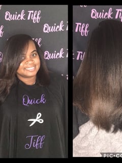 View Women's Hair, Natural Hair, Straight, Smoothing , Silk Press, Hairstyle - Tiffany Dingleel, Baltimore, MD