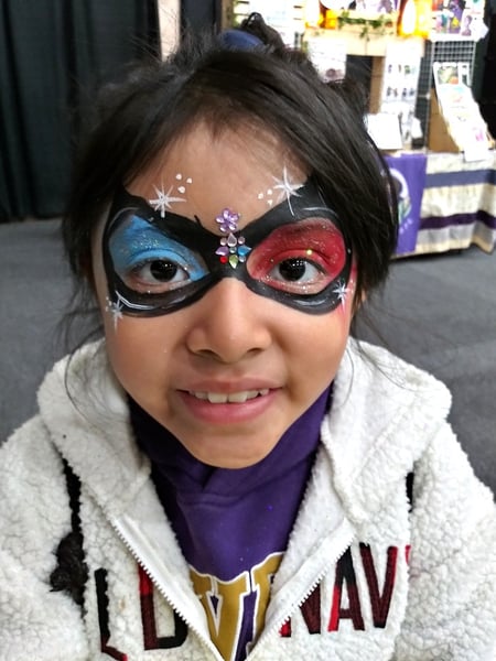 Image of  Face Painting, Characters, Superhero, Shapes & Things, Stars, Embellishments, Glitter