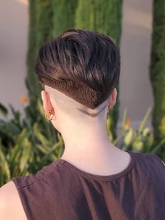 View Women's Hair, Hair Length, Short Ear Length, Pixie, Short Chin Length, Haircuts, Blunt, Shaved, Natural, Hairstyles - Kai Sos, Irvine, CA