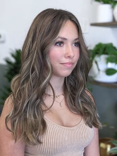 View Haircuts, Blonde, Balayage, Brunette, Blowout, Hairstyles, Beachy Waves, Women's Hair, Hair Color, Layered, Hair Texture, Hair Length, Curly, Color Correction, Medium Length, Foilayage, 2B - FRINGE + FERN Collective, Walnut Creek, CA