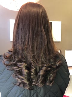 View Blowout, Women's Hair, Permanent Hair Straightening, Silk Press, Curly, Hairstyles, Medium Length, Hair Length - Monica King , New York, NY