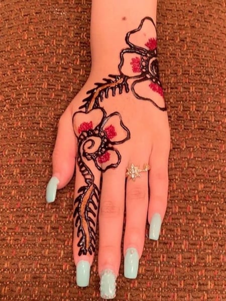 Image of  Short, Nail Length, Nails, Henna, Cosmetic Tattoos, Cosmetic