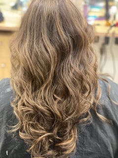 View Women's Hair, Blowout, Hair Color, Balayage, Blonde, Color Correction, Highlights, Full Color, Medium Length, Hair Length, Long, Haircuts, Blunt, Curly, Hairstyles - Bethany Davila, Victoria, TX