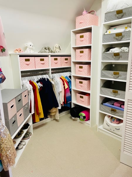 Image of  Professional Organizer, Home Organization, Bedroom, Storage, Kid's Playroom, Closet Organization, Hanging Clothes, Shoe Shelves, Folded Clothes, Linens