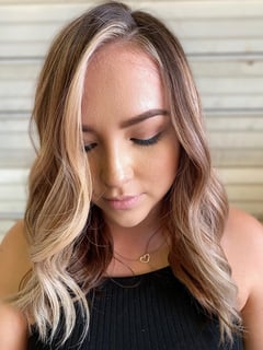 View Ombré, Blonde, Color Correction, Women's Hair, Hair Color, Highlights, Foilayage, Brunette Hair, Balayage, Full Color - Brittany Shadle, New Caney, TX