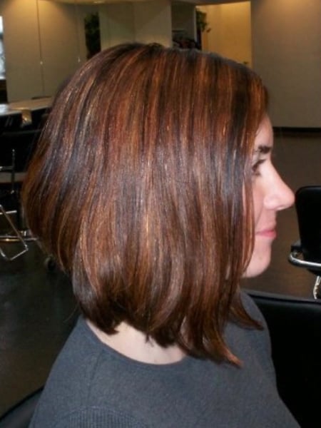 Image of  Women's Hair, Hair Color, Brunette, Highlights, Haircuts, Bob, Straight, Hairstyles