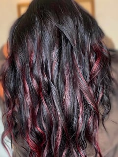 View Black, Protective Styles (Hair), Curls, Hairstyle, Beachy Waves, Red, Ombré, Highlights, Full Color, Foilayage, Fashion Hair Color, Color Correction, Blonde, Balayage, Hair Color, Blowout, Women's Hair - Chloe Hensley, Knoxville, TN