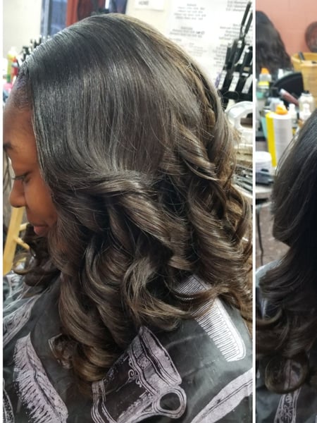Image of  Hair Extensions, Hairstyles, Women's Hair, Curly, Weave, Medium Length, Hair Length