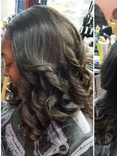 View Hair Extensions, Hairstyles, Women's Hair, Curly, Weave, Medium Length, Hair Length - Kayla Parker, Pearland, TX