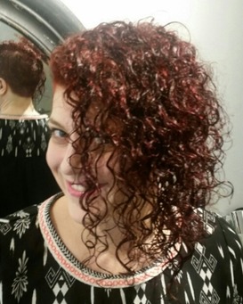 Image of  Women's Hair, Red, Hair Color, Shoulder Length, Hair Length, Curly, Haircuts, Curly, Hairstyles