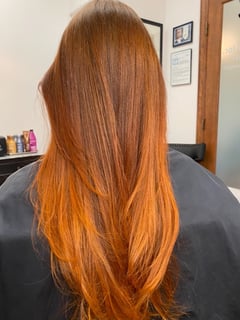 View Women's Hair, Long, Hair Length, Red, Hair Color - Jaime Rappa, Bethel, CT